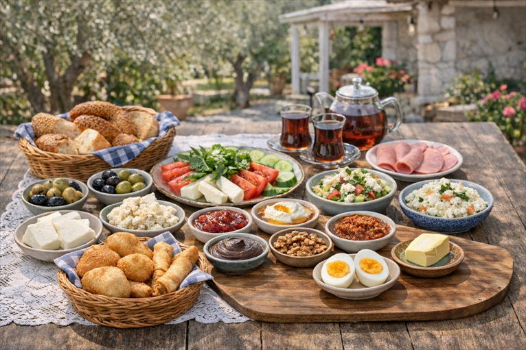 Ege Bahçesi Gastro & Bahçe Market‘te Birbirinden Lezzetli Çeşitleriyle Serpme Kahvaltı