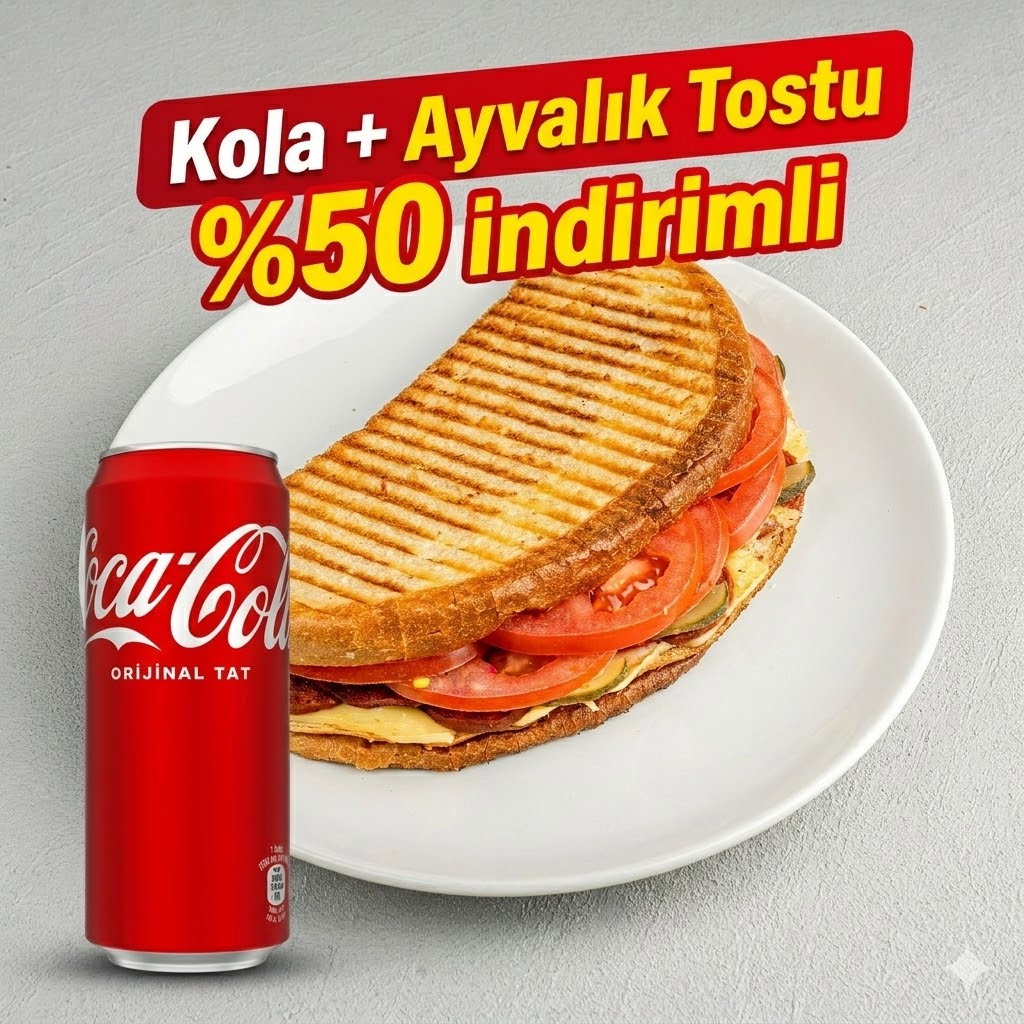 Ayvalık Tostu + 200ml. İçecek.