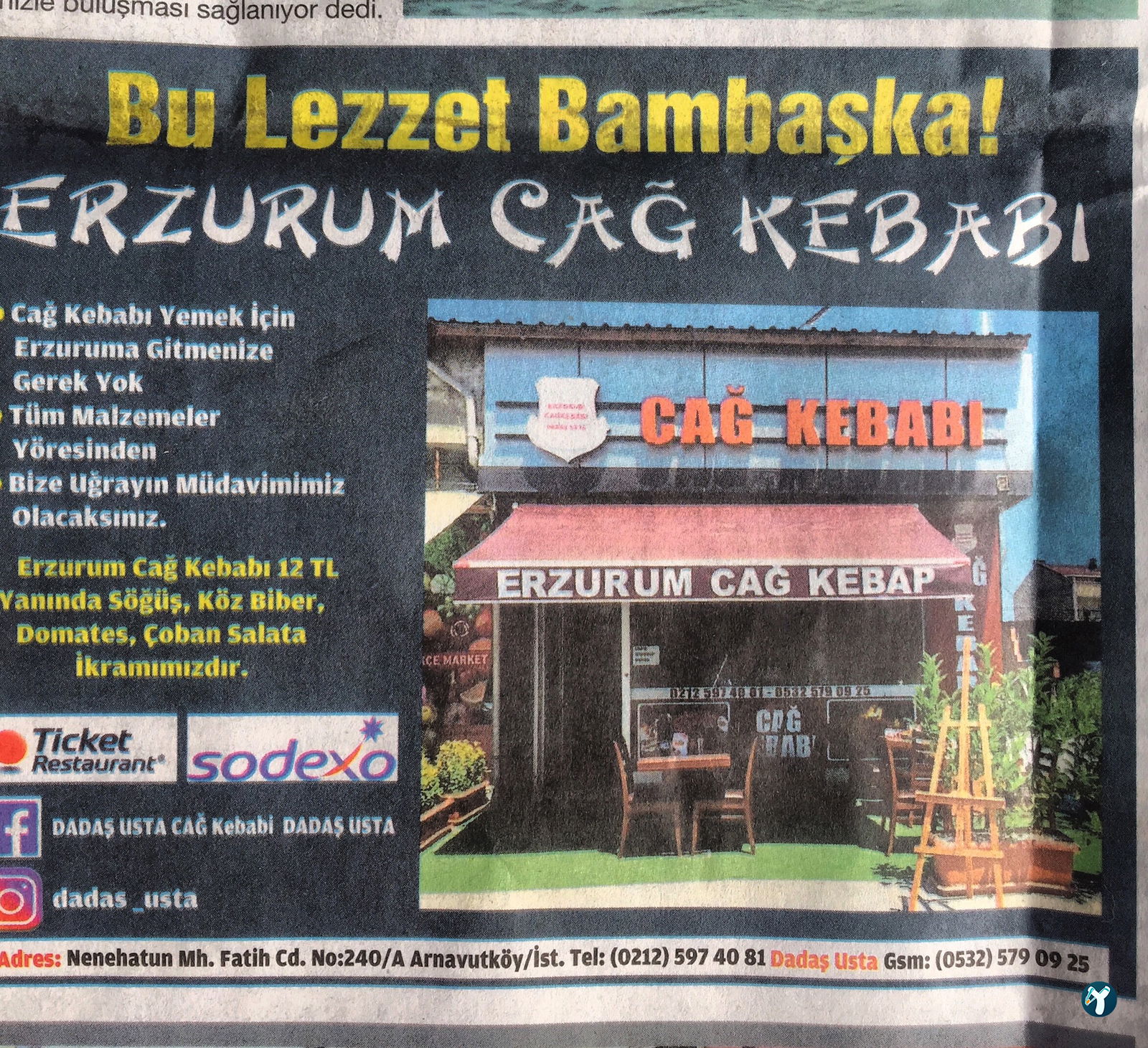 Arnavutköy Erzurum Cağkebabi