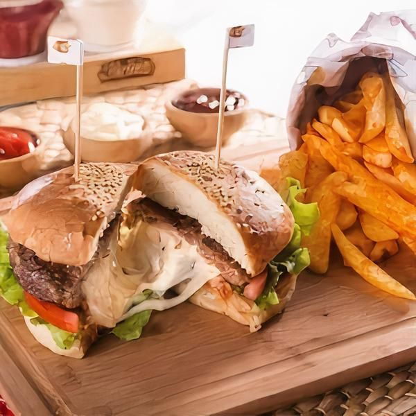 Cheddarlı Karnı Kaşarlı Burger