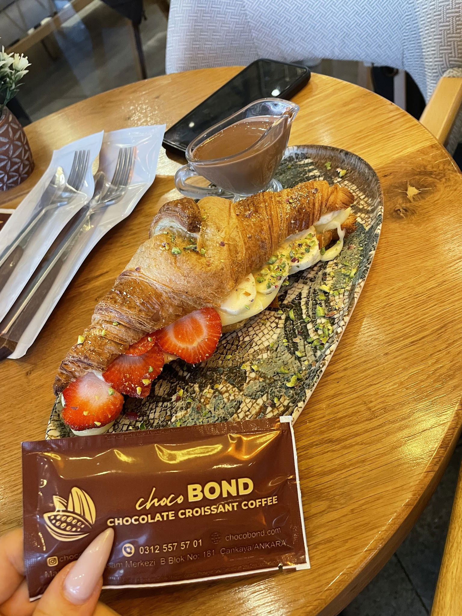 Choco Bond Chocolate Croissant Coffee