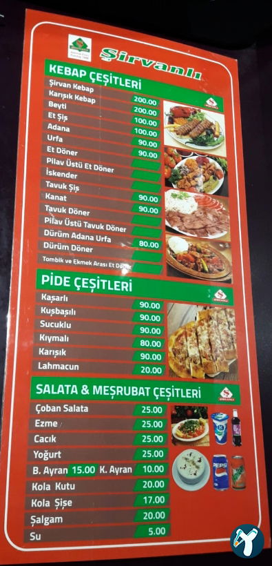 Şirvanlı Kebap Lahmacun Döner İskender Salonu
