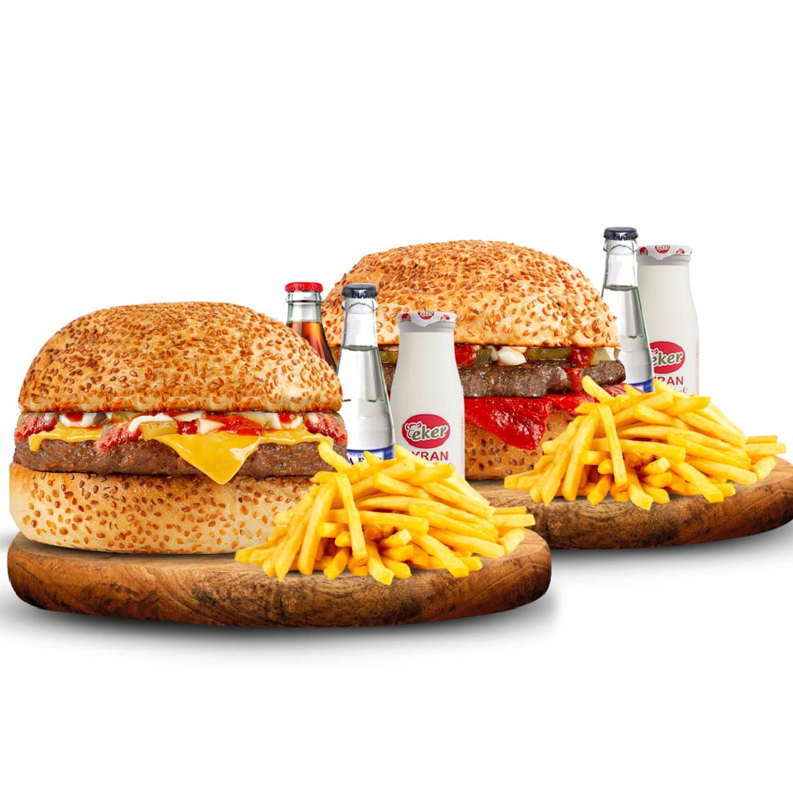 Cheeseburger Menü + Közburger Menü