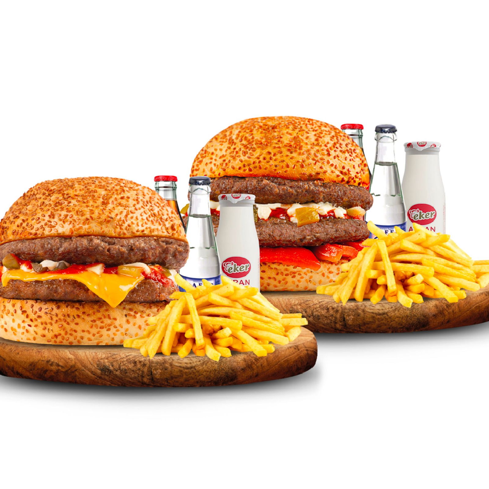 Double Cheeseburger Menü + Double Köz Burger Menü