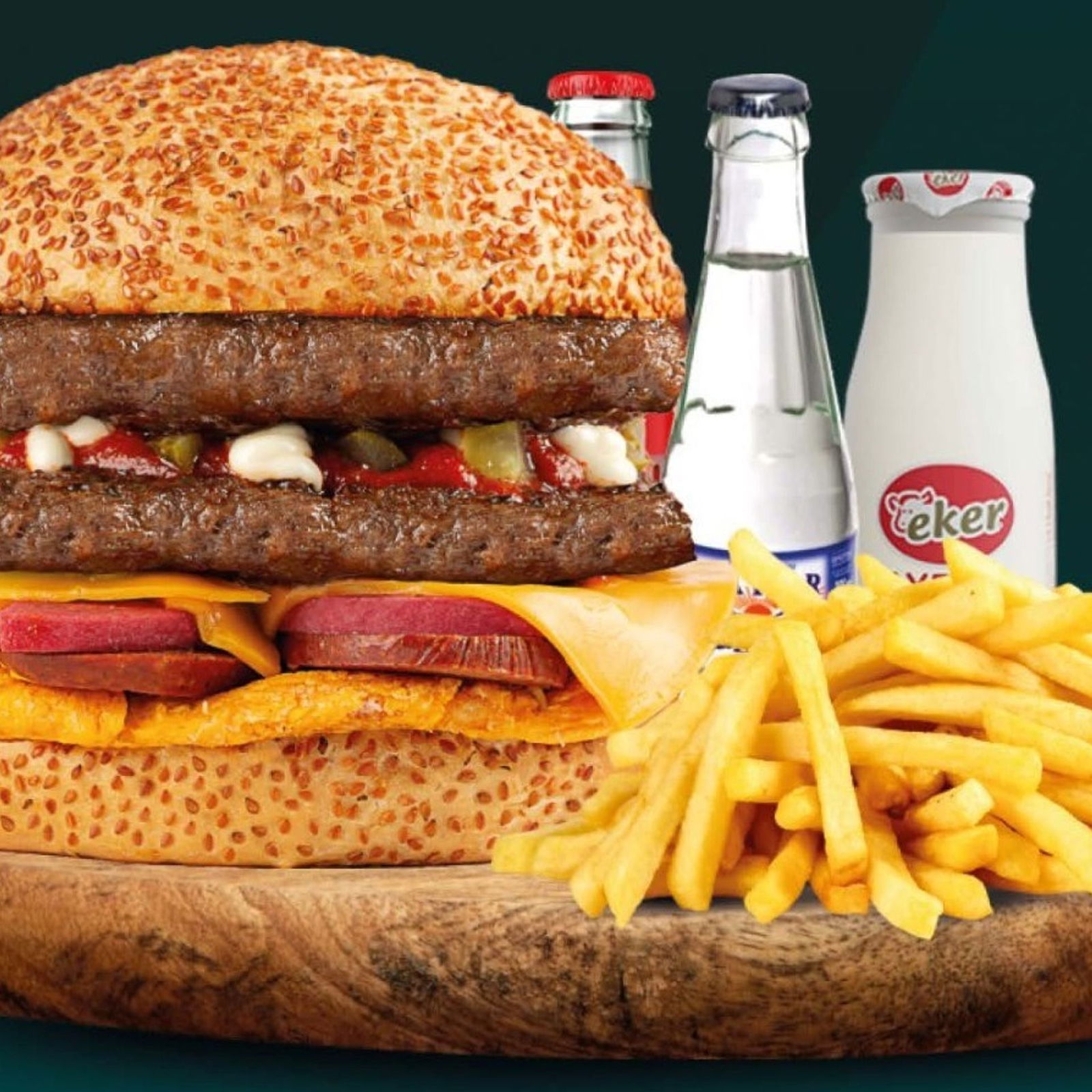 Double Karışık Burger Menü