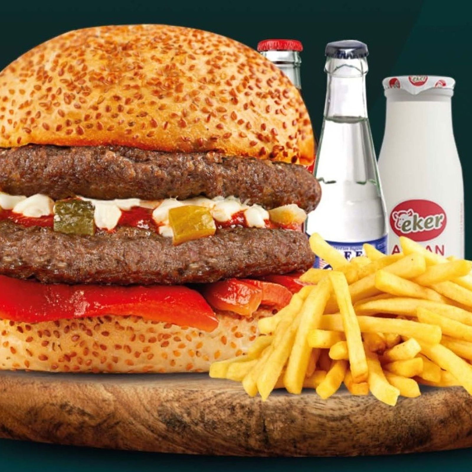 Double Köz Burger Menü