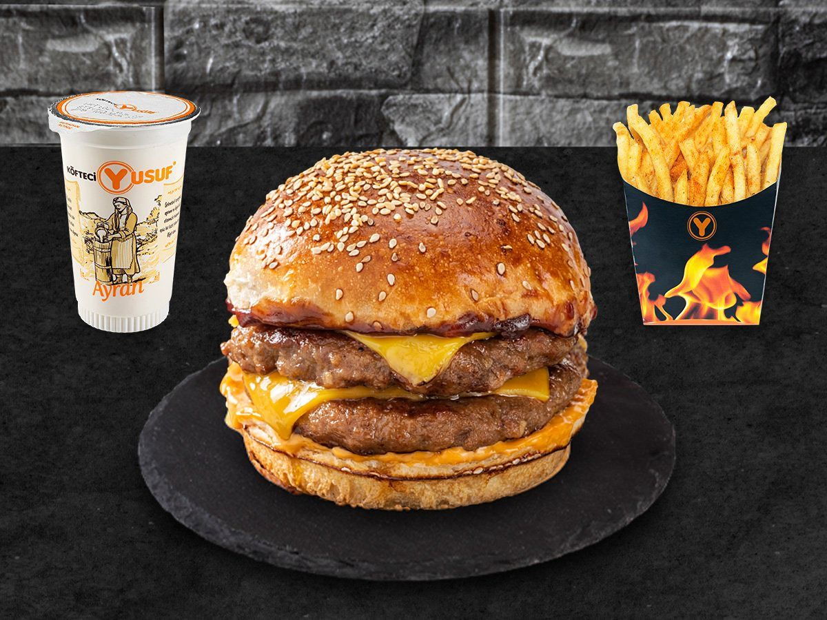 Burger (Çift Köfte) Patatesli Menü