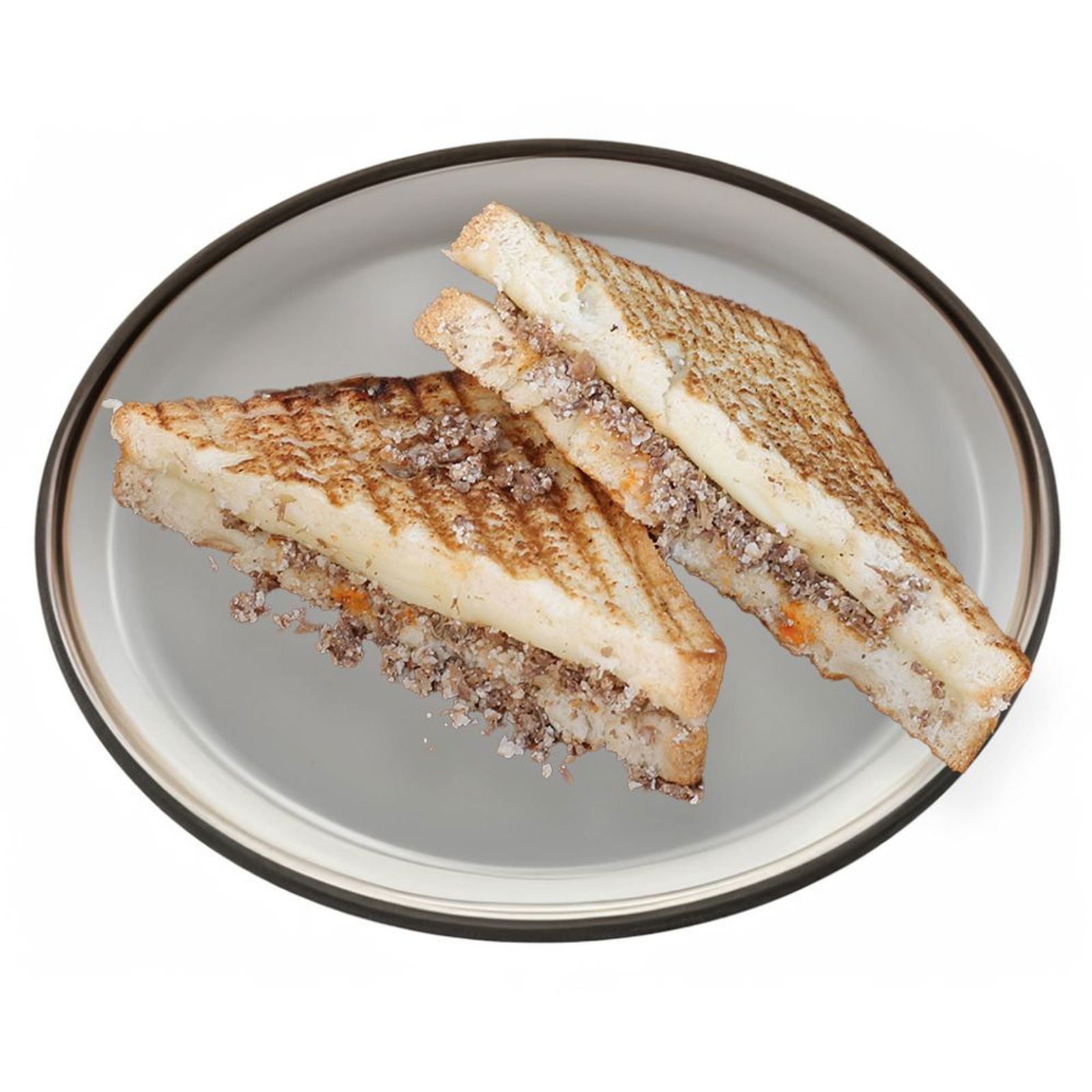 Kare Tost Ekmeğinde Kavurmalı Kaşarlı Tost