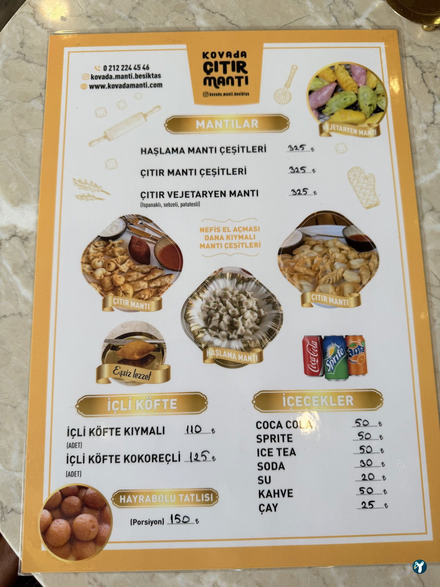 Kovada Mantı Beşiktaş
