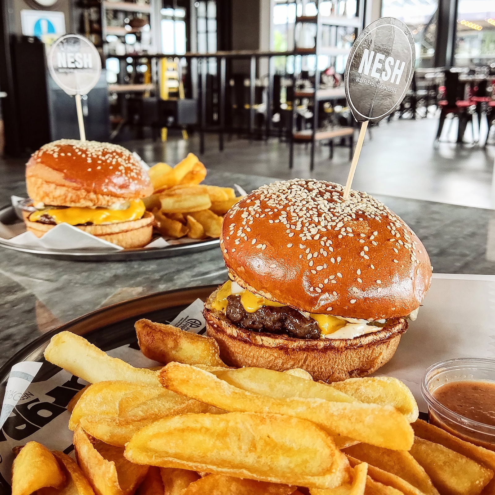 Nesh | Waffle · Burger · Coffee