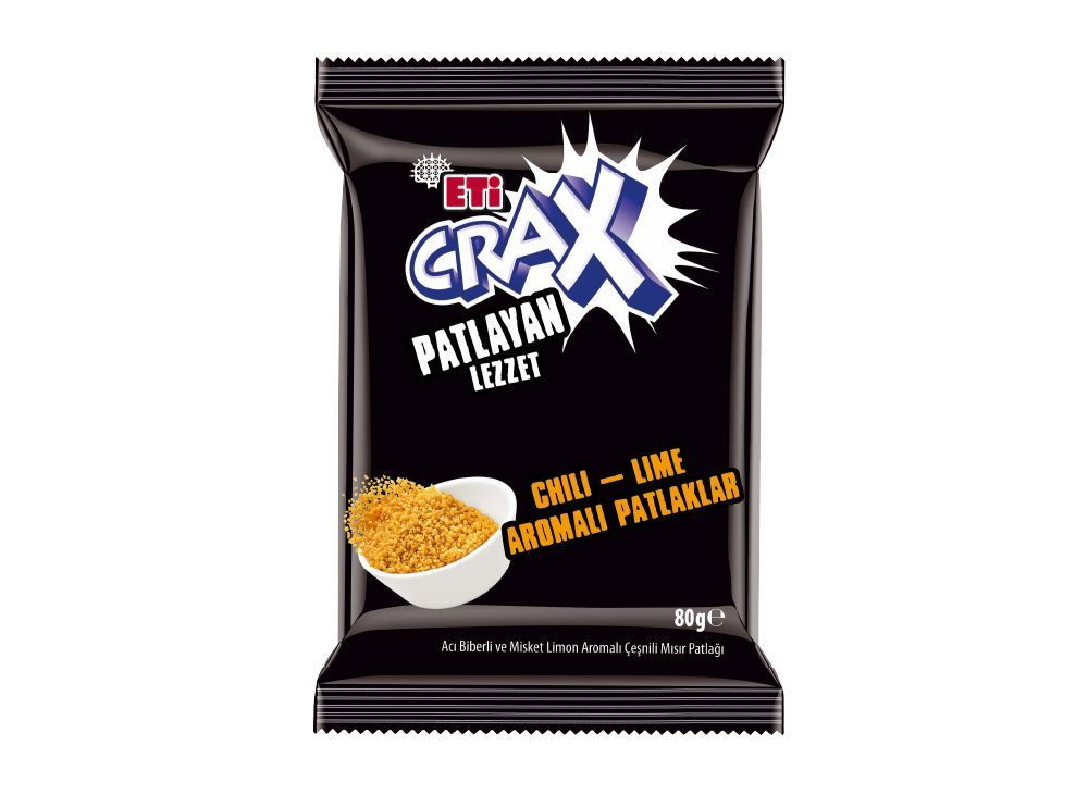 Eti Crax Chili-Lime Aromalı Patlaklar (80 gr.)