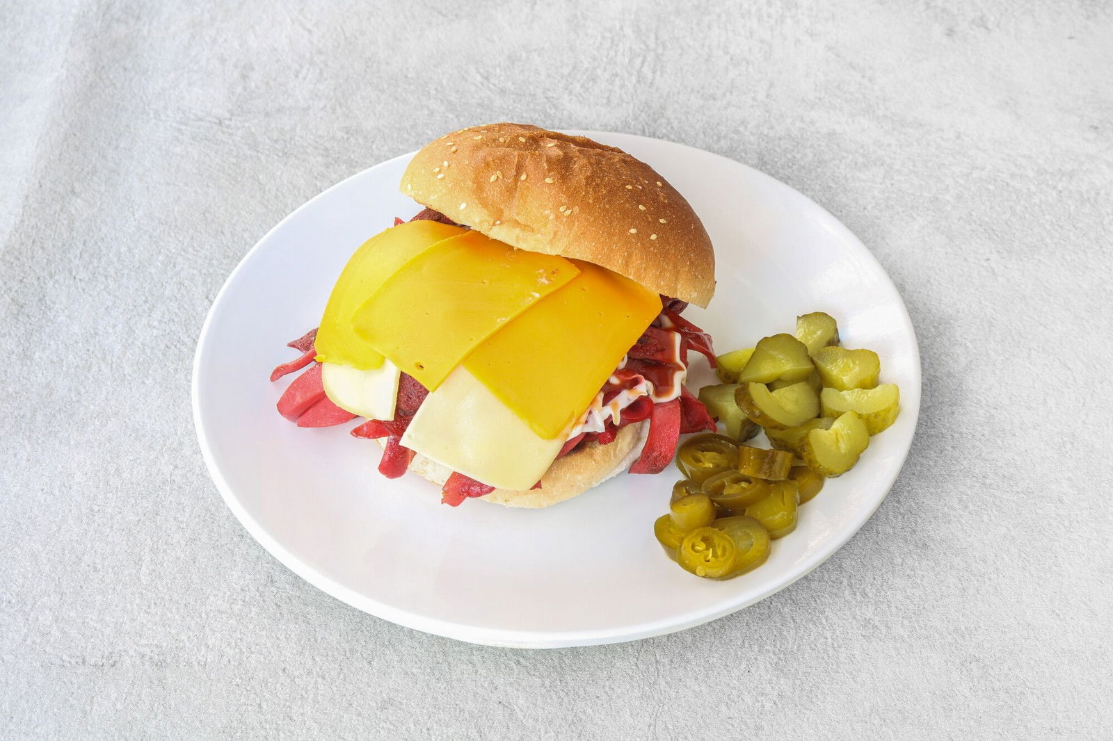 Cheddarlı Duble Karışık Sandviç