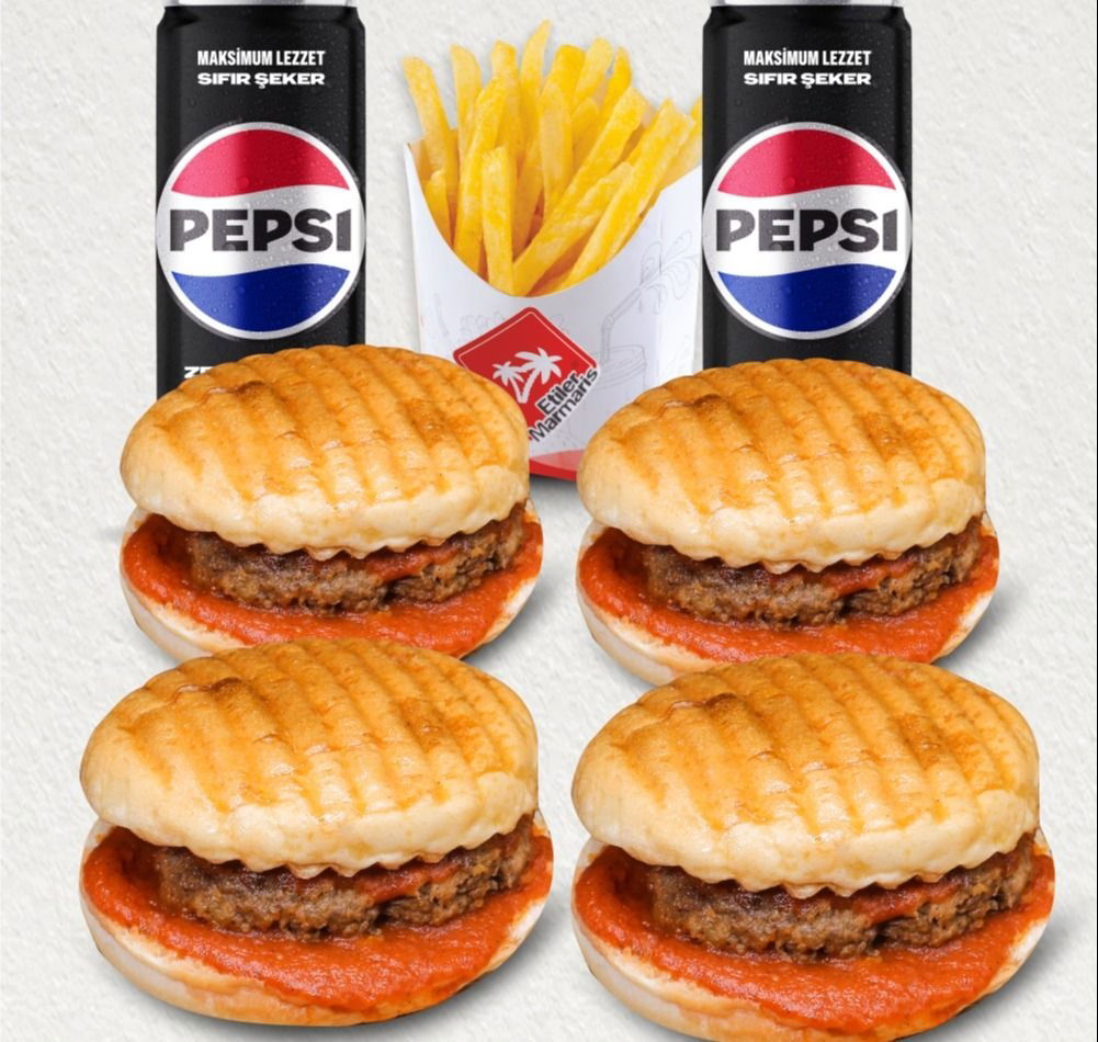 4'lü Islak Hamburger Menü