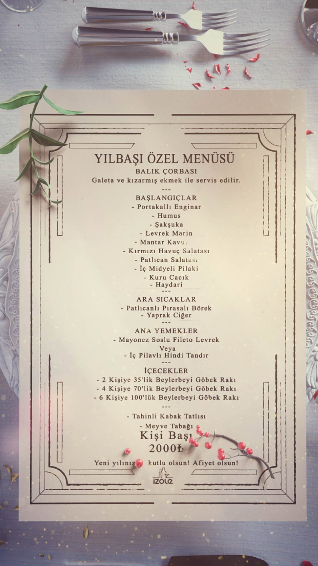İzole Beyoğlu | Restaurant & Bar
