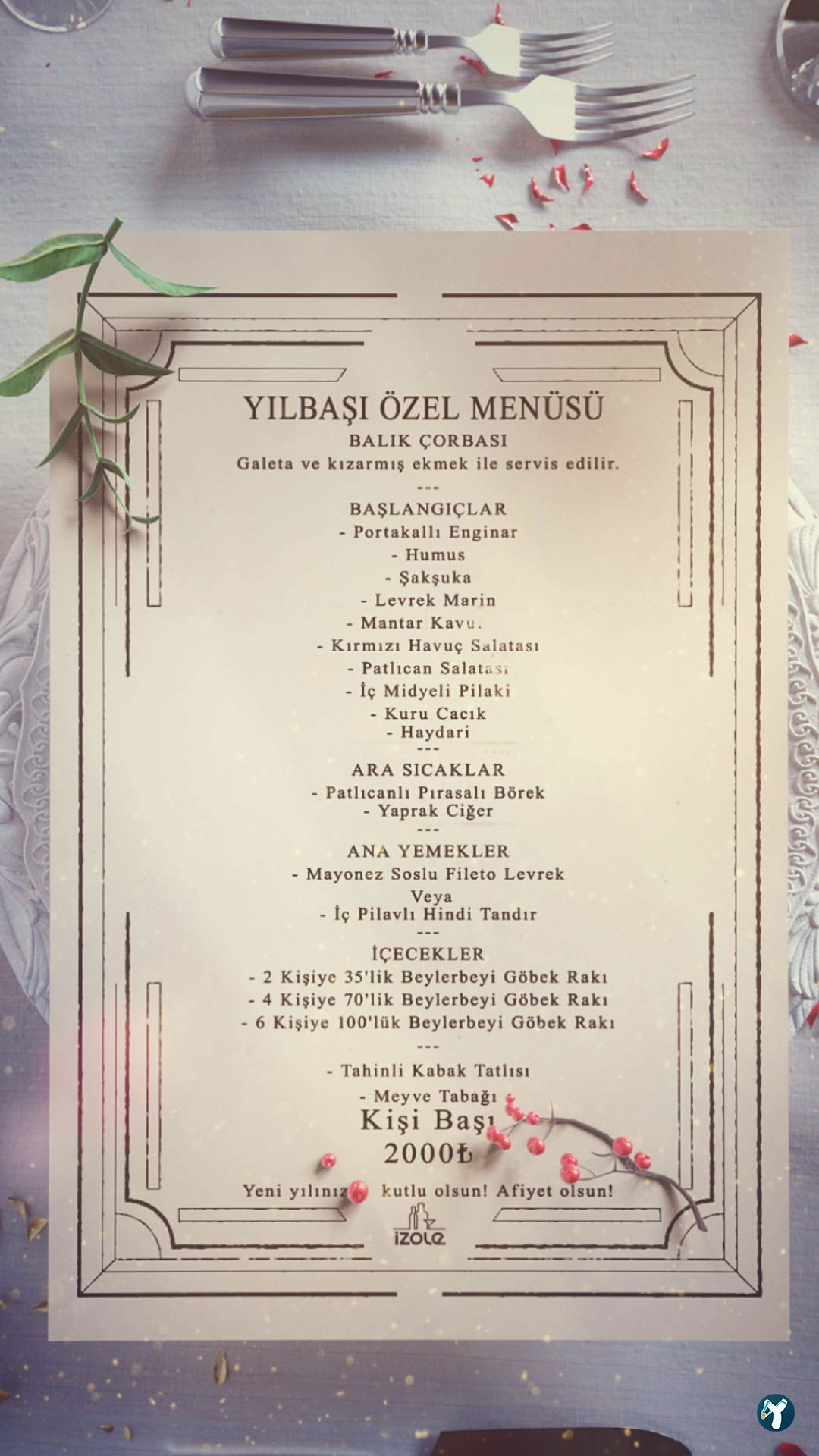 İzole Beyoğlu | Restaurant & Bar