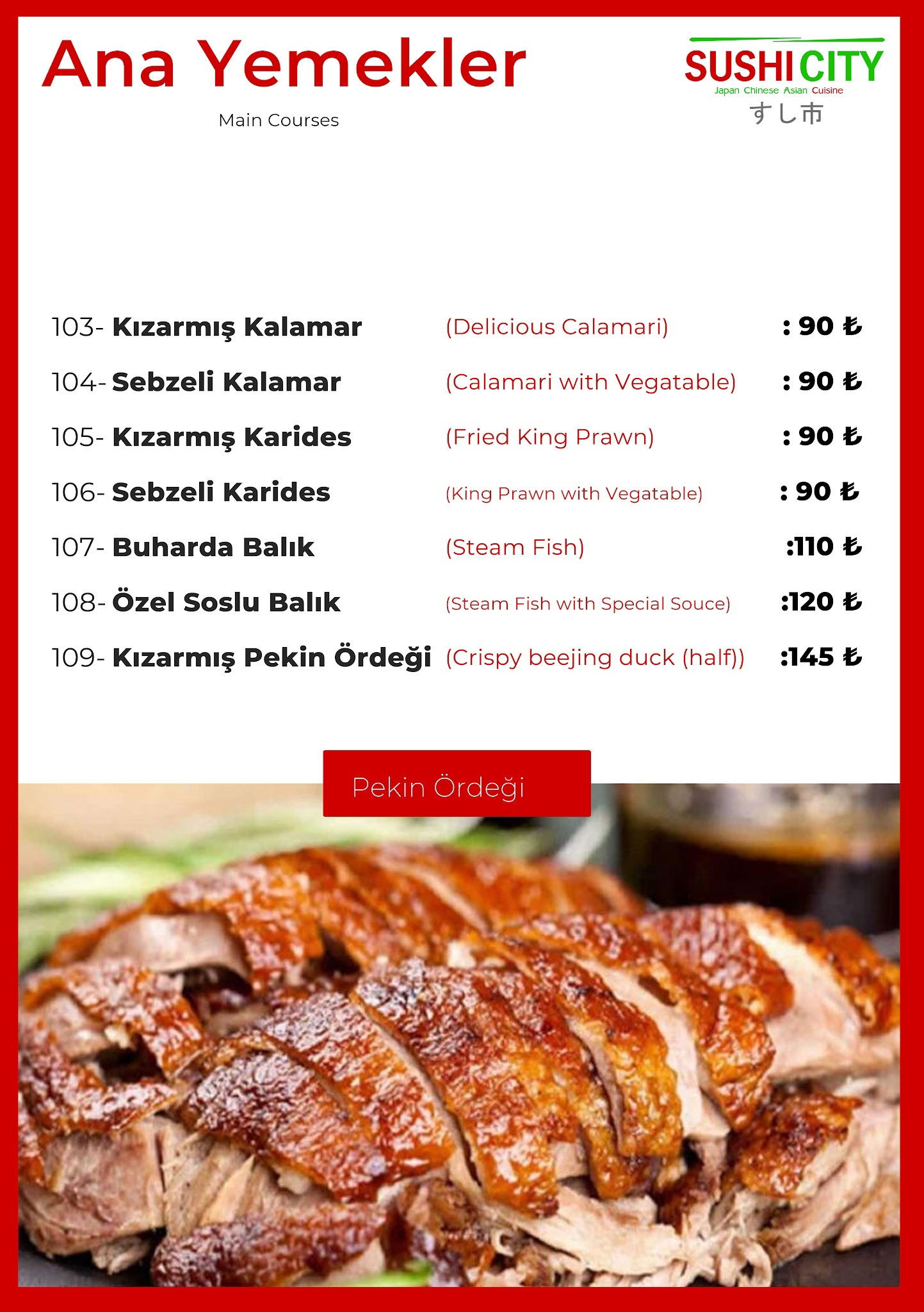 Sushicity Restaurant Alsancak Japon Chinese Asian Cuisine