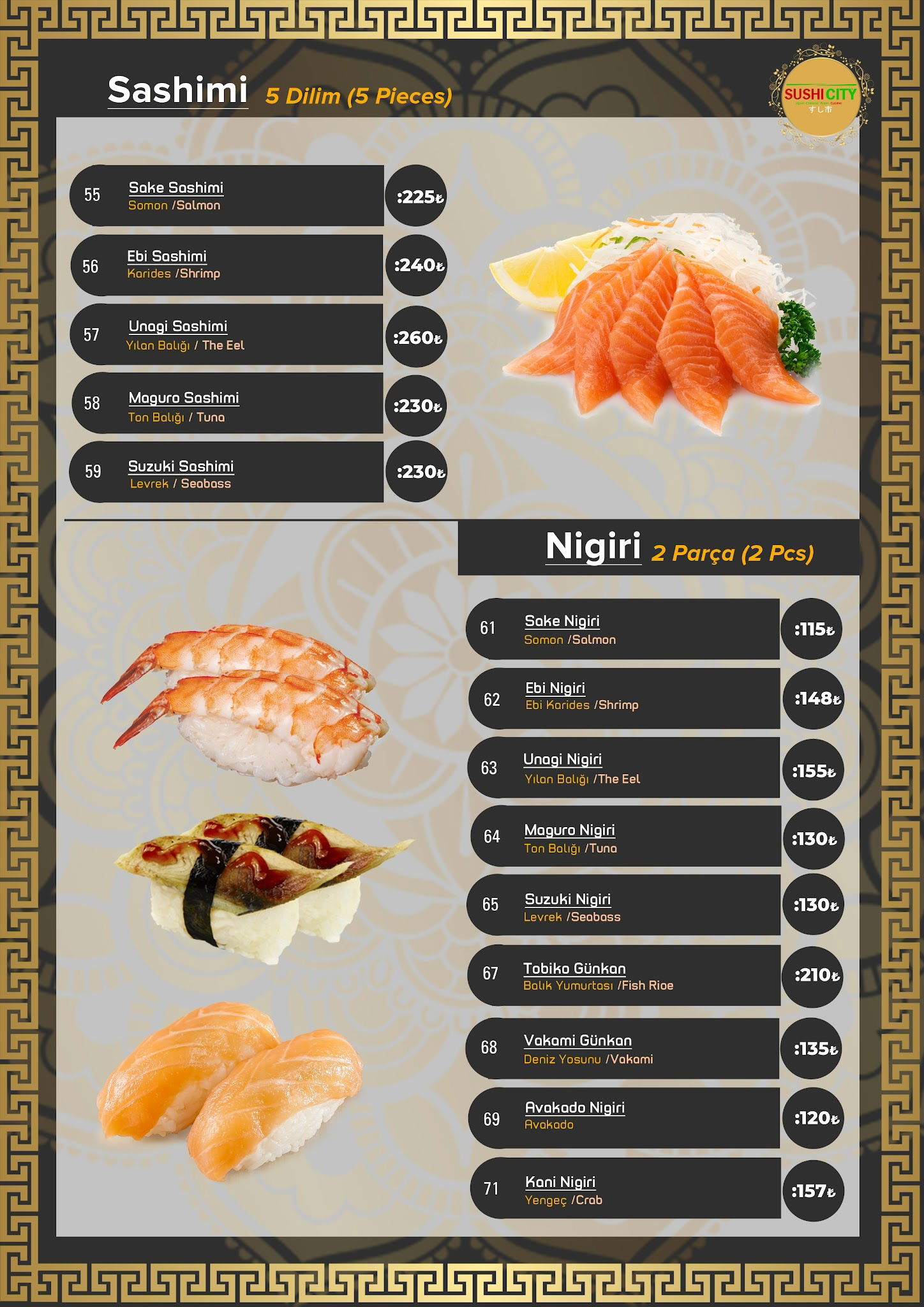 Sushicity Restaurant Alsancak Japon Chinese Asian Cuisine