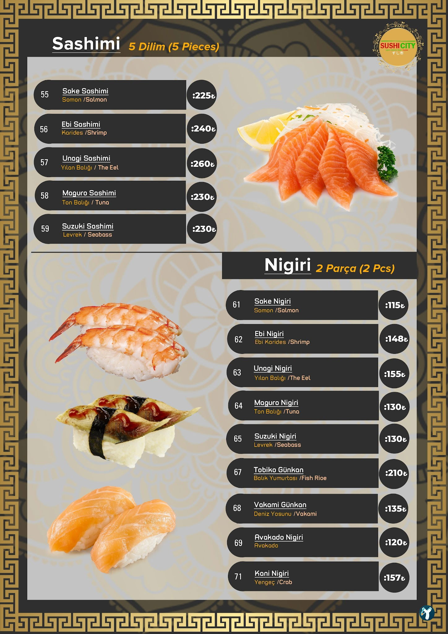 Sushicity Restaurant Alsancak Japon Chinese Asian Cuisine