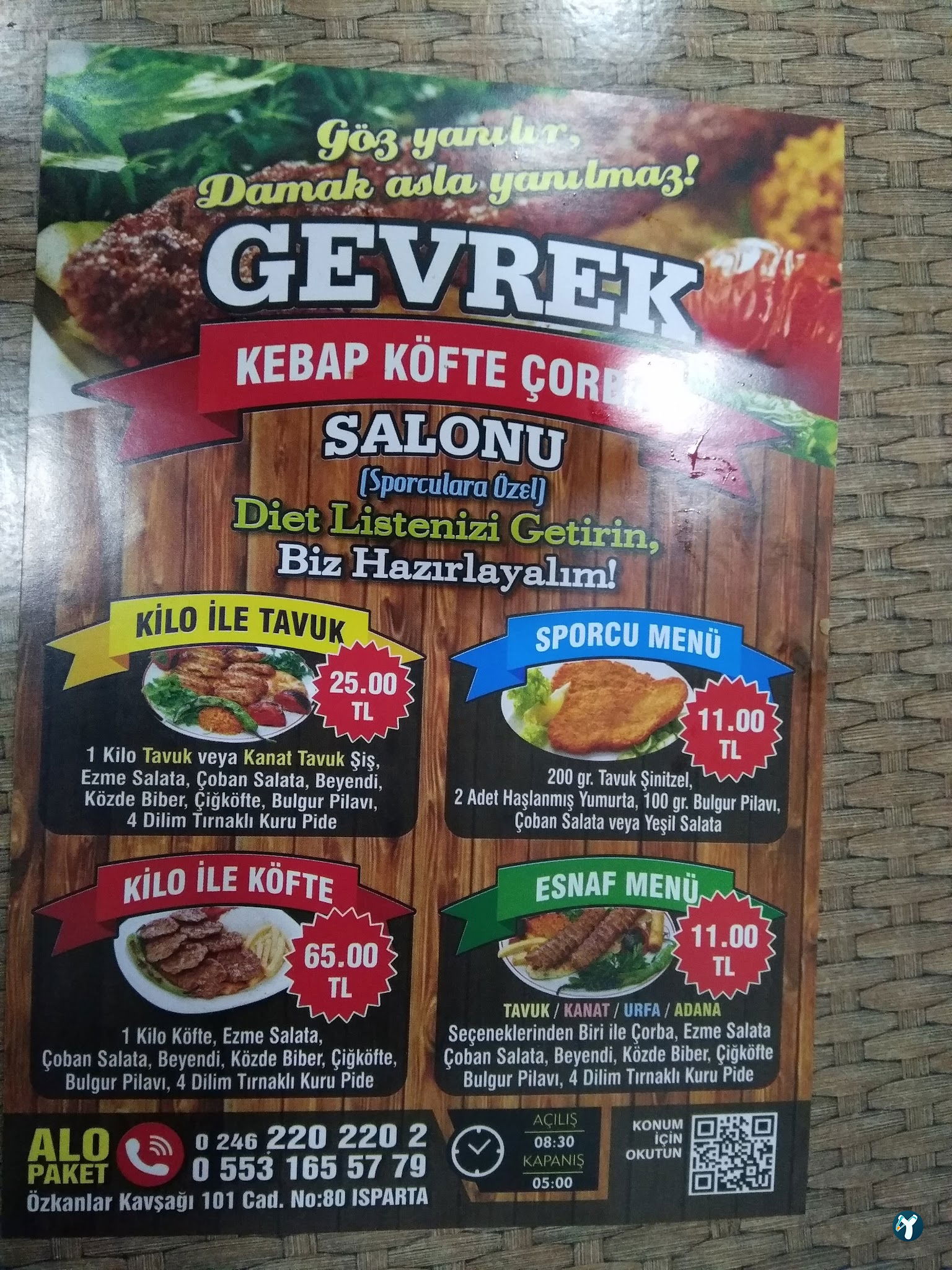 Gevrek Kebap Köfte Çorba Isparta
