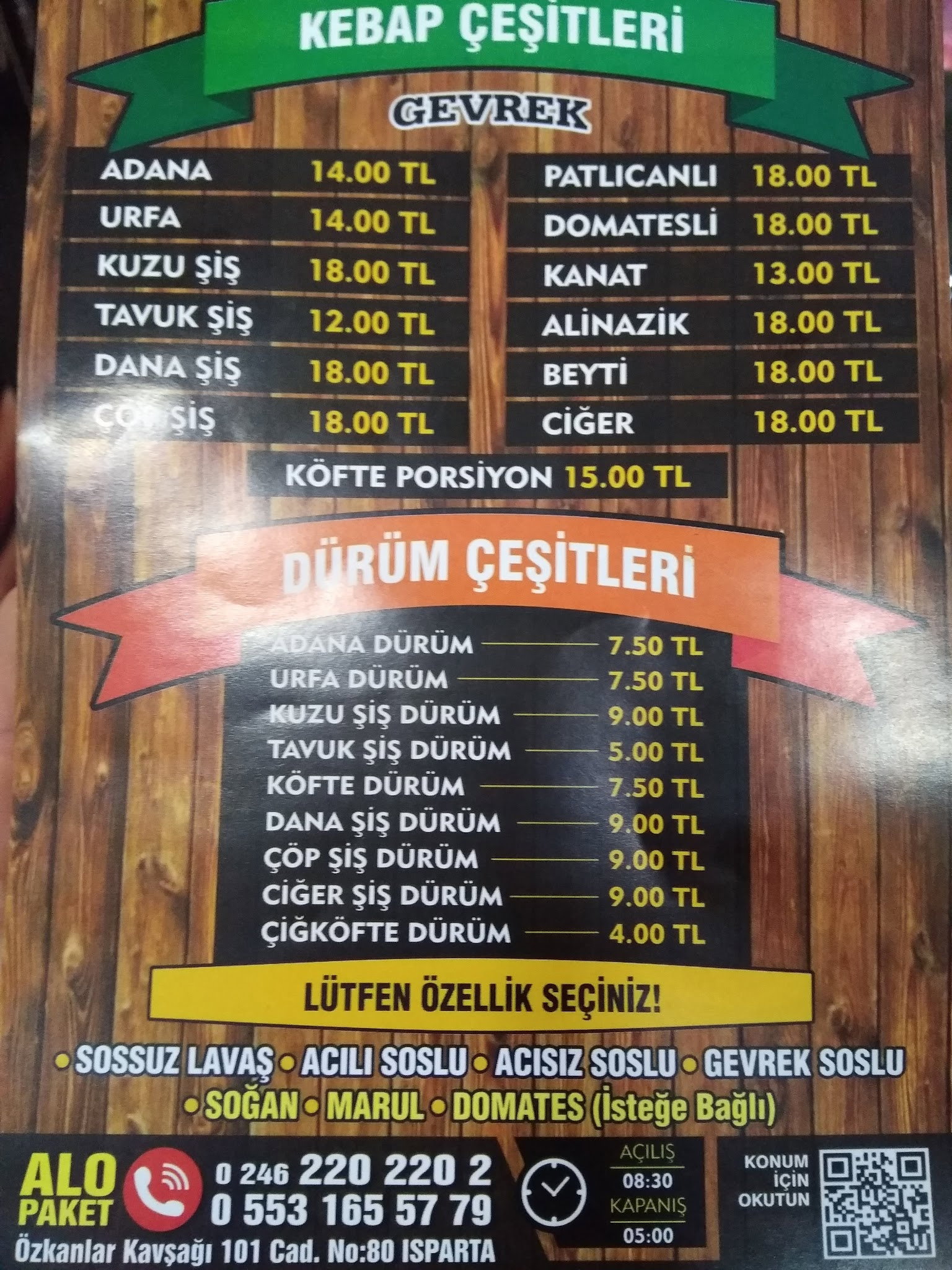 Gevrek Kebap Köfte Çorba Isparta