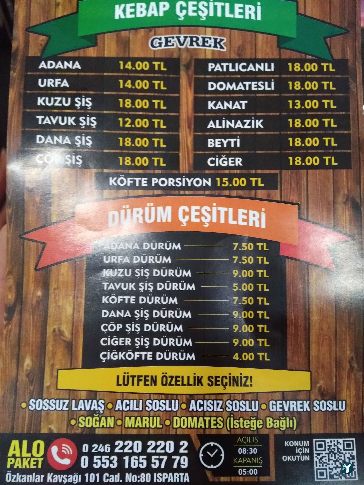 Gevrek Kebap Köfte Çorba Isparta