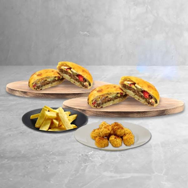 2'li Domdom Burger + Orta Boy Patates + Tavuk