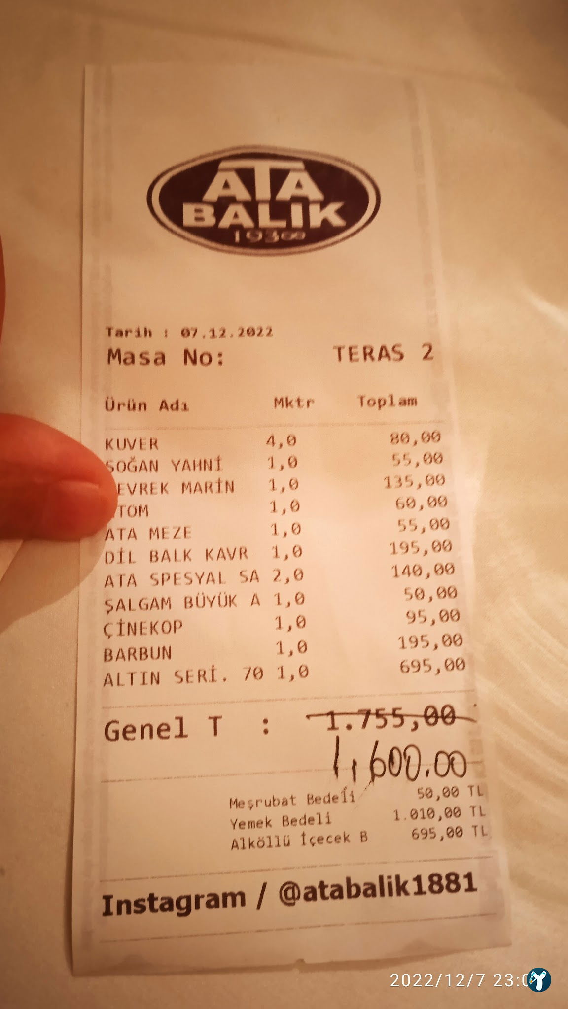 Ata’Dan Balık Restaurant