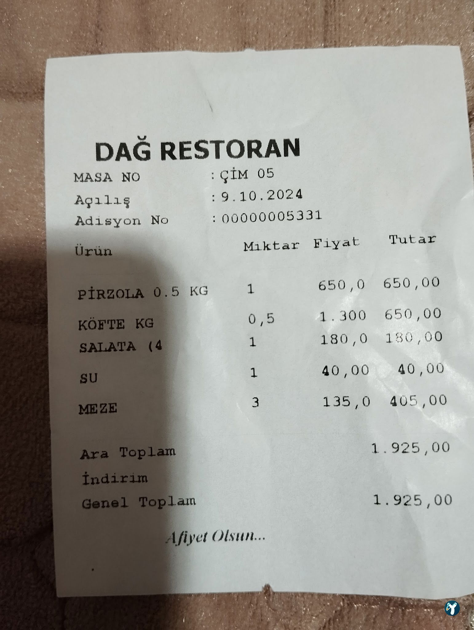 Kiziloren Dag Restaurant