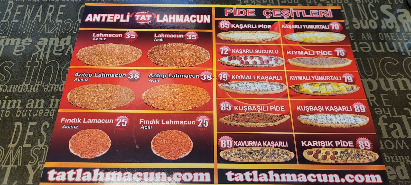 Antepli Tat Lahmacun-Şişli-Feriköy-Kurtuluş-Bomonti