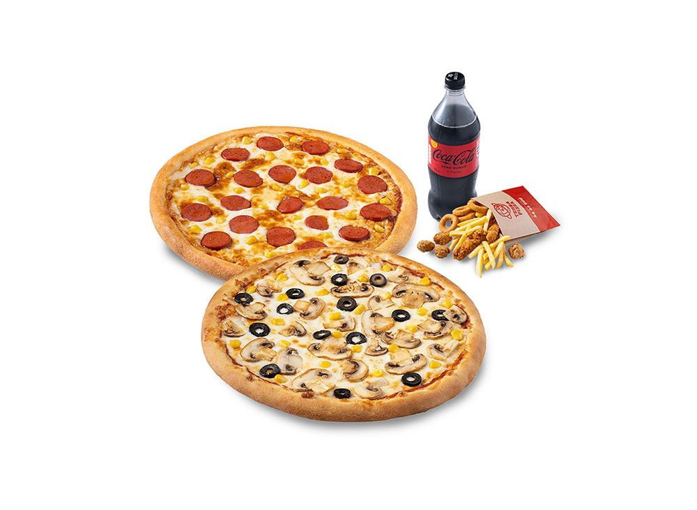 2 Büyük Boy Pizza Menü + Çıtır Kovası