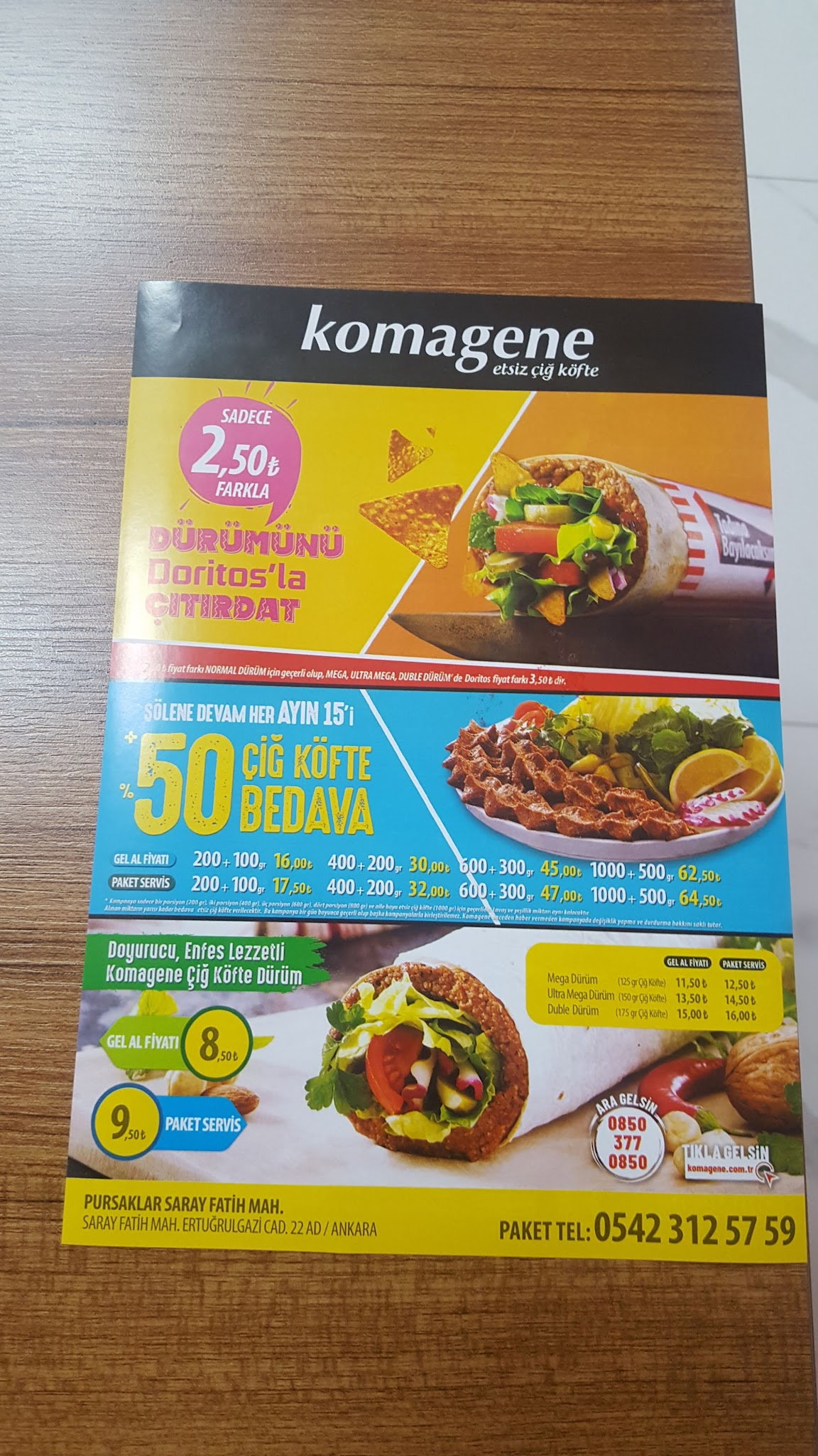 Pursaklar Saray Komagene Etsiz Çiğ Köfte