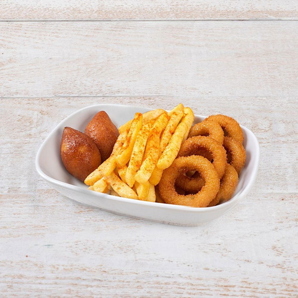 Porsiyon Çıtır 3''lü (2 İçli Köfte, Porsiyon Patates, 6 Soğan Halkası)