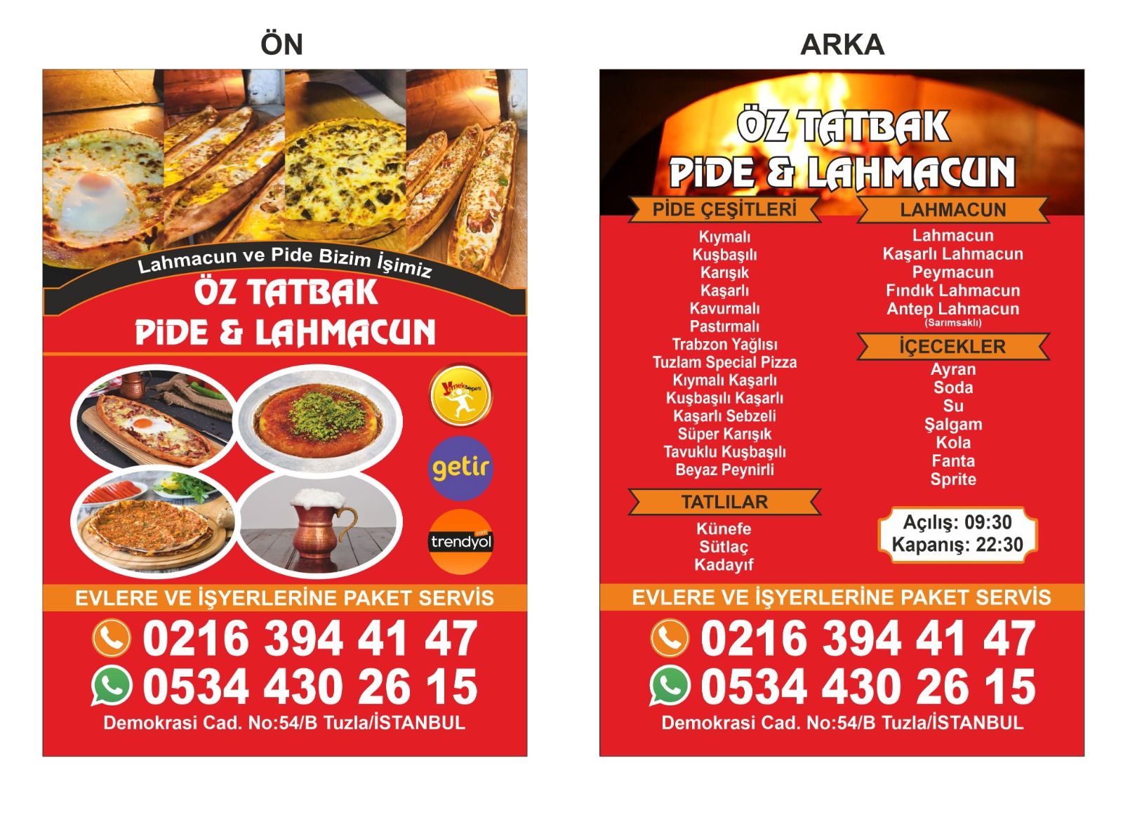 Öz Tatbak Pide Lahmacun