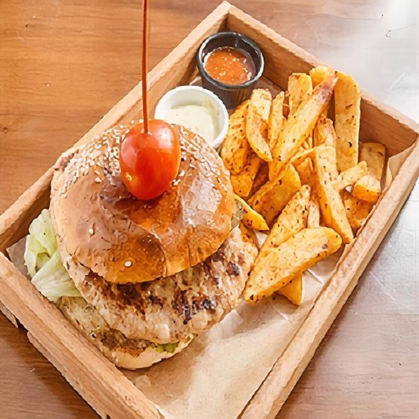 Tavuklu Cheeseburger
