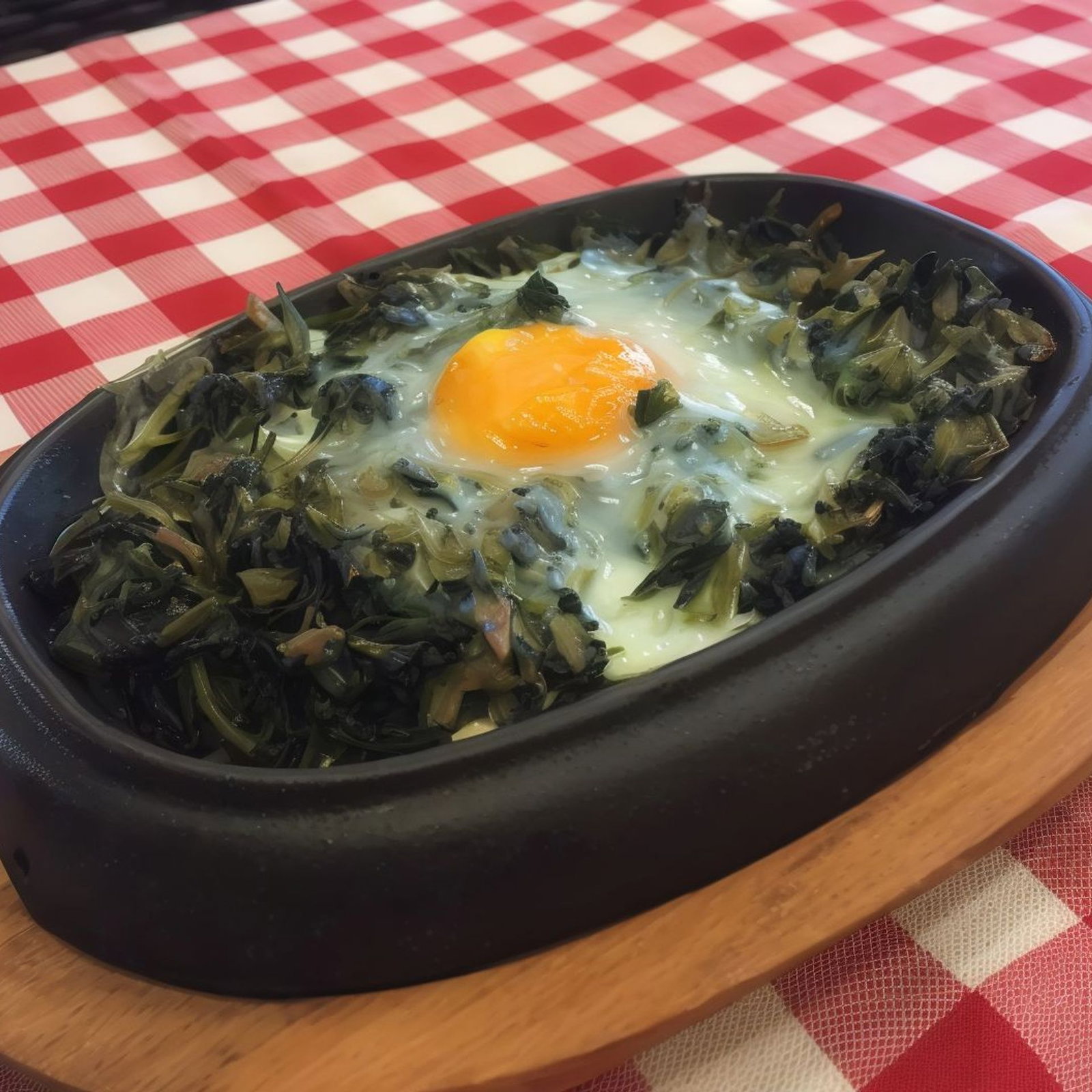 Güveçte Yumurtalı Ispanak