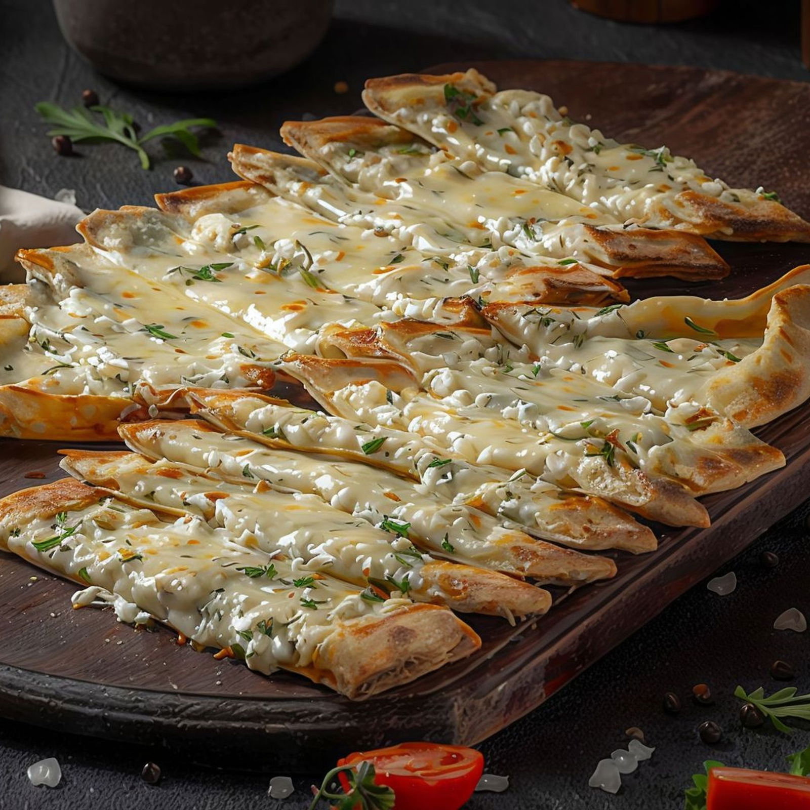 Dört Peynirli Maydanozlu Pide