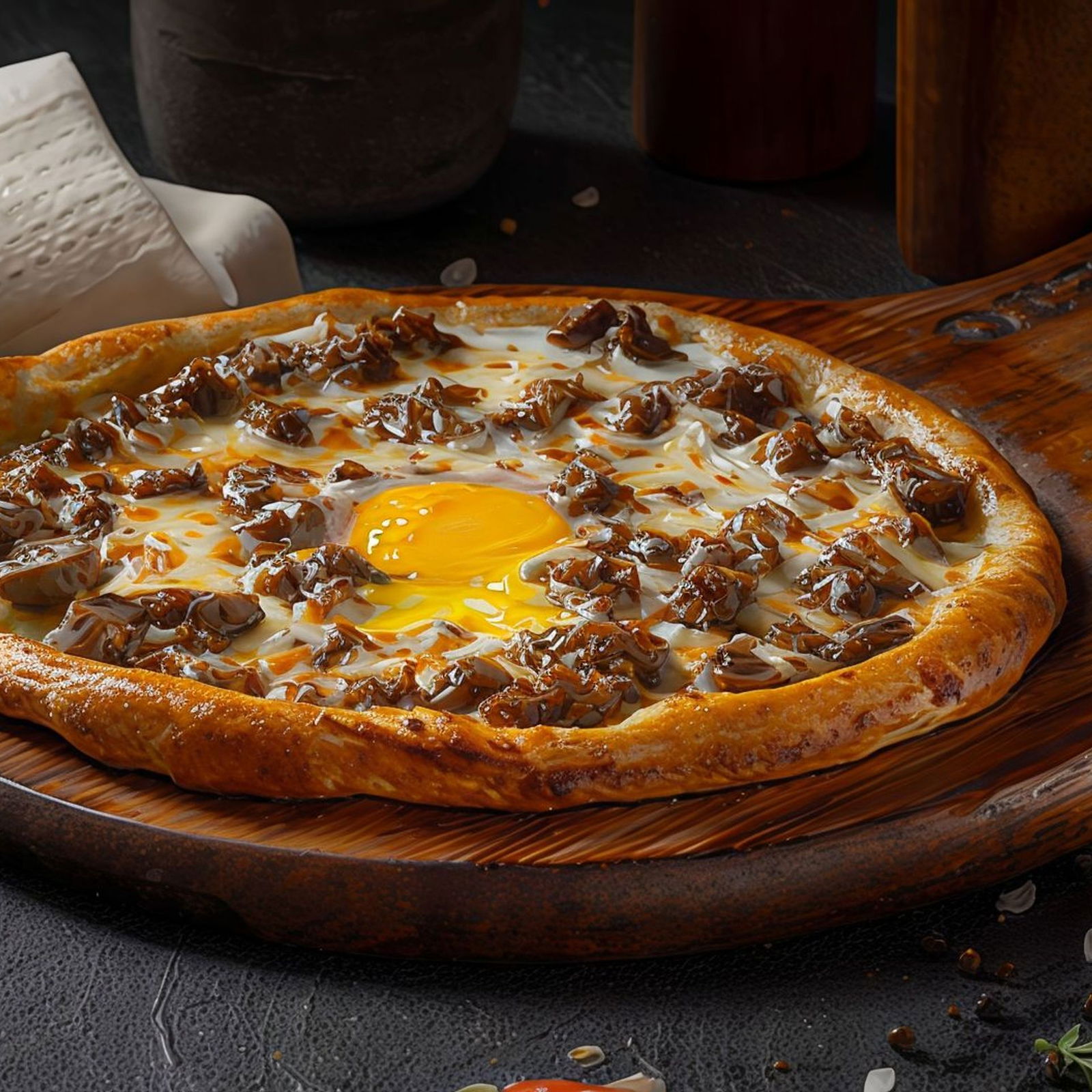 Kavurmalı Yumurtalı Pide