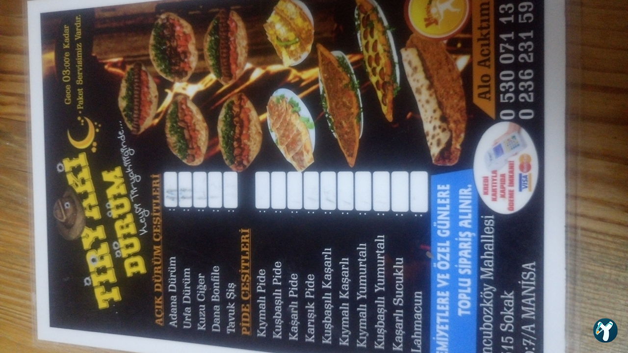 Tiryaki Dürüm Lahmacun Pide