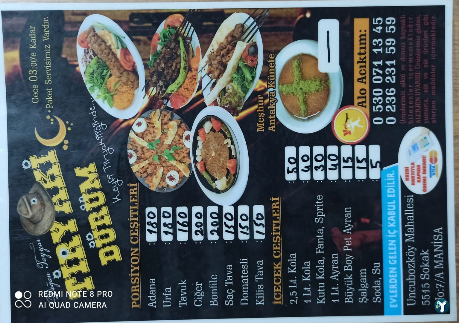 Tiryaki Dürüm Lahmacun Pide