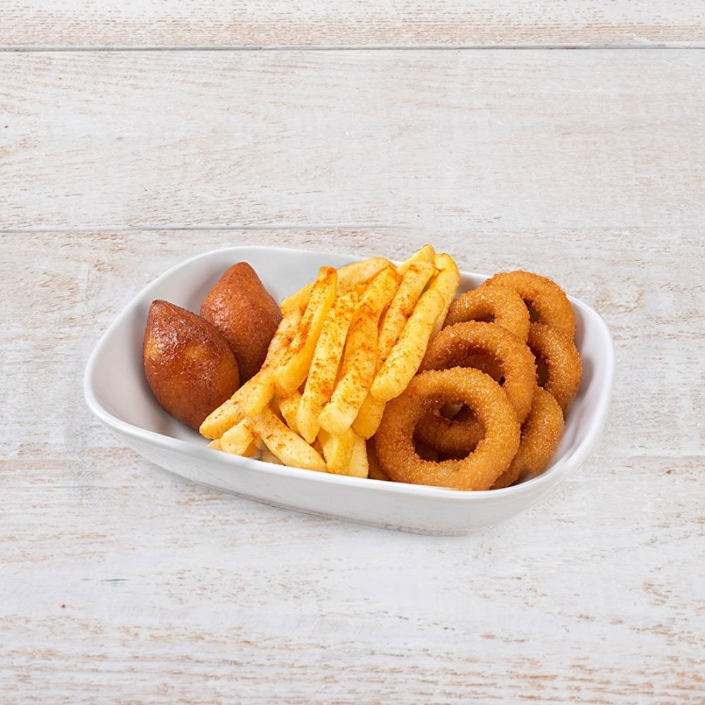 Porsiyon Çıtır 3''lü (2 İçli Köfte, Porsiyon Patates, 6 Soğan Halkası)