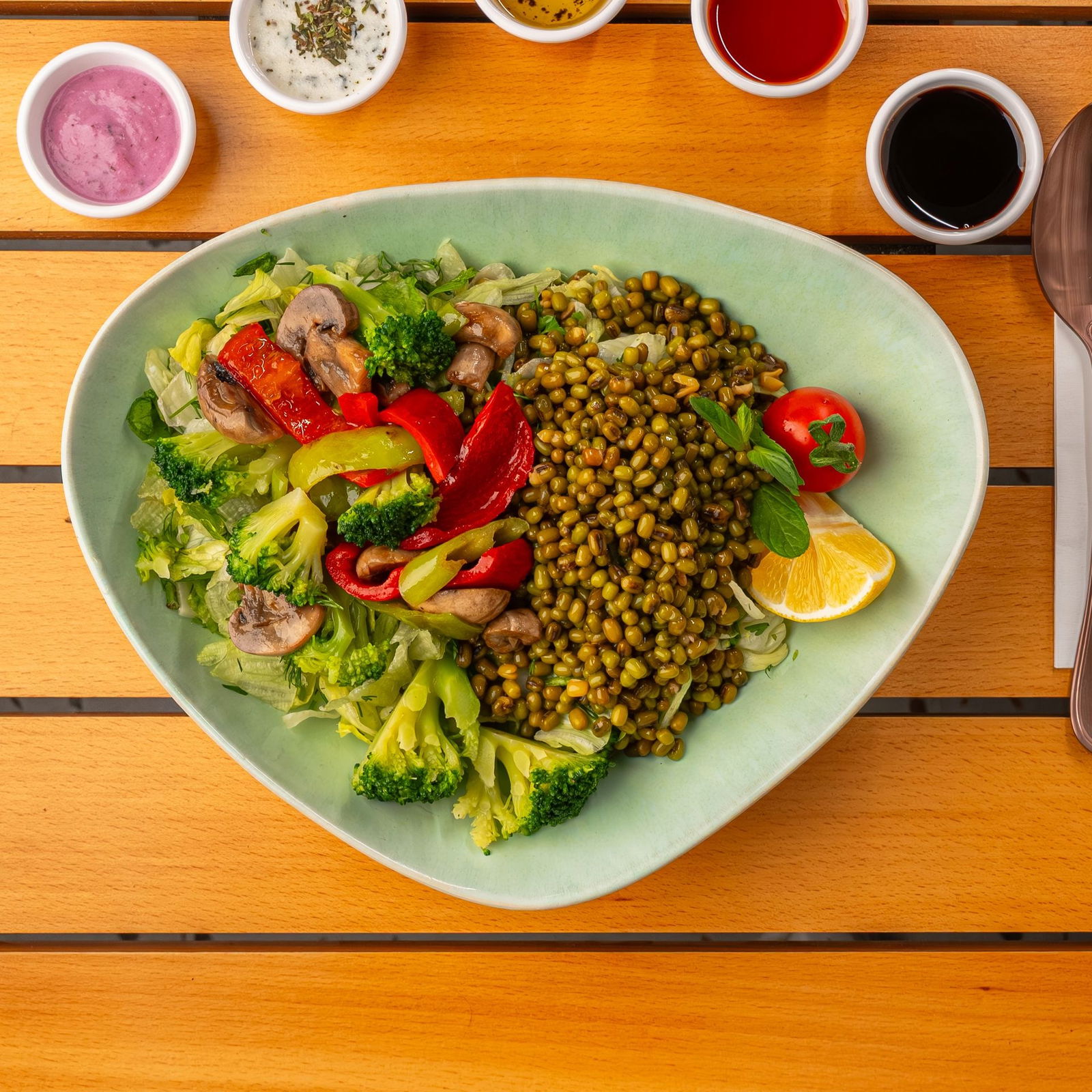 Sebzeli, Maş Fasulyeli Salata 