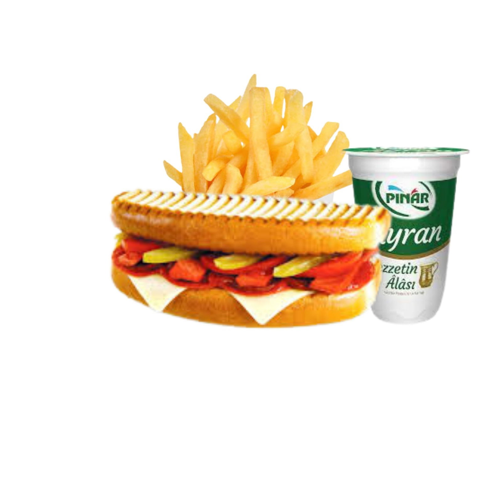 Ayvalık Ekmeğine Karışık Tost & Ayran Menü