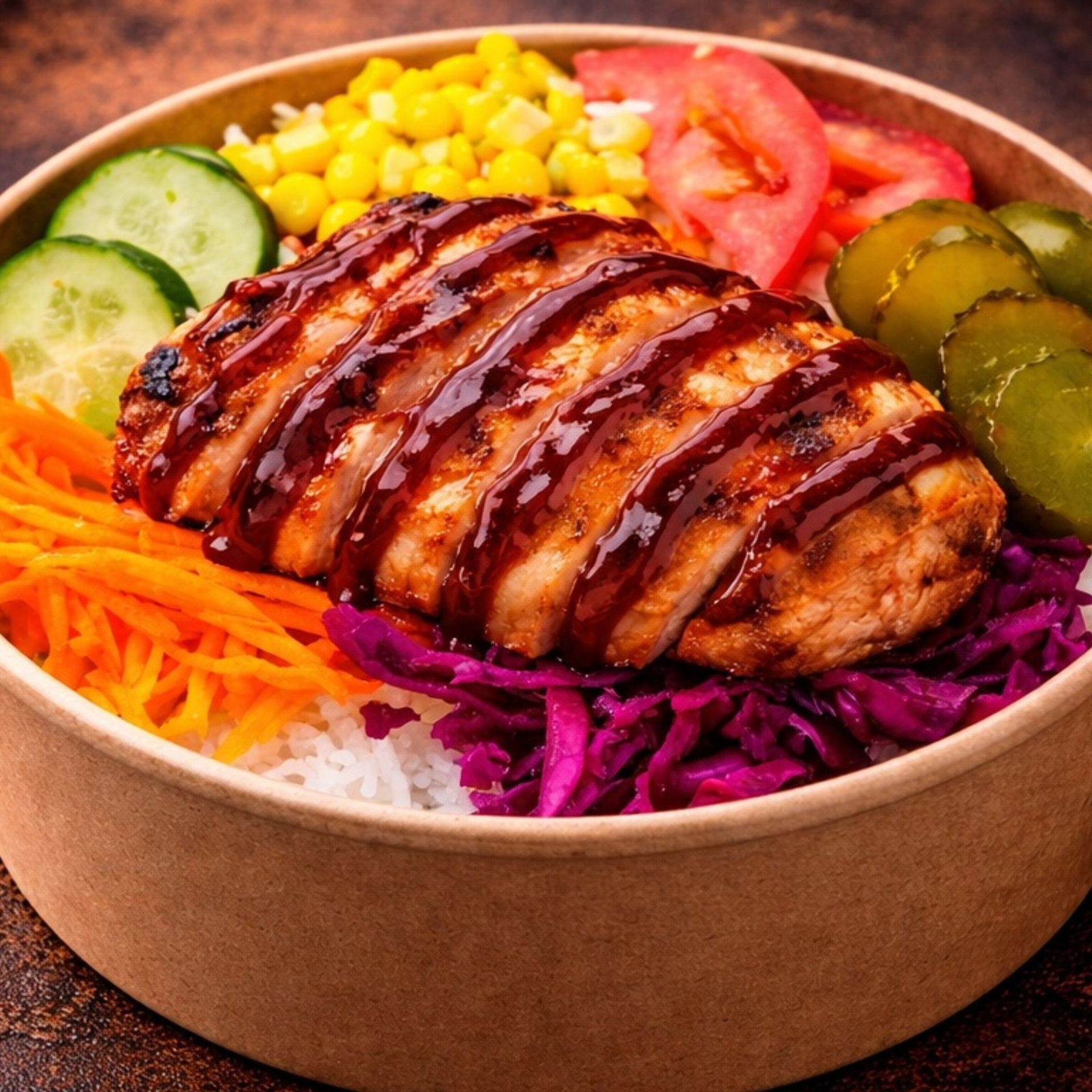 Küçük Çanakta Barbekü Soslu Izgara Tavuk