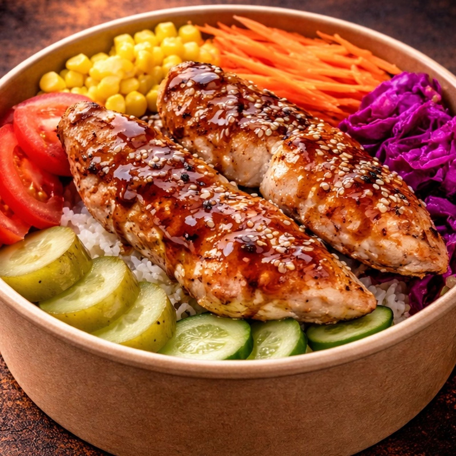 Küçük Çanakta Soya Soslu Izgara Tavuk