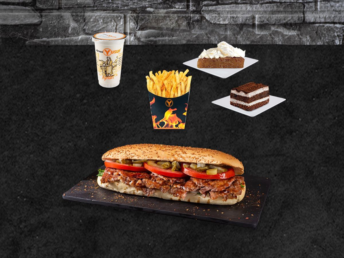 Dört Dörtlük Tam Porsiyon Ekmek Arası Döner Menü