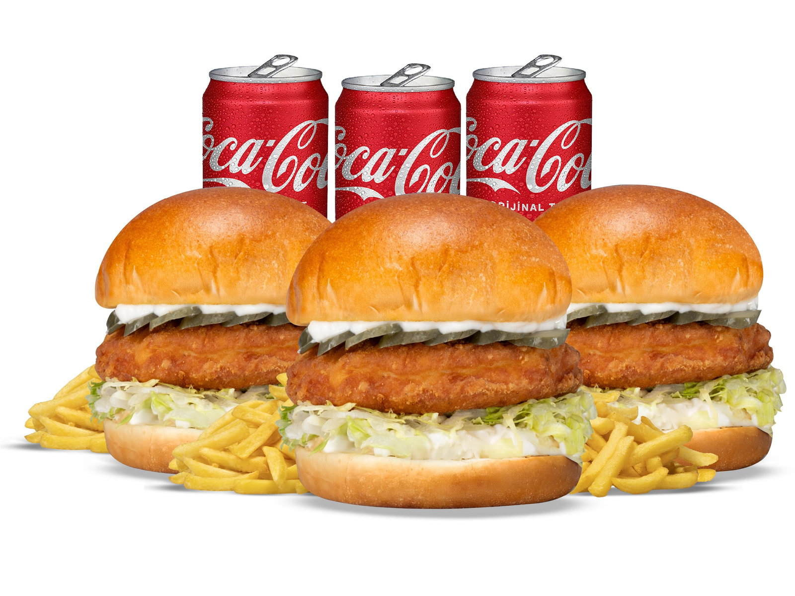 3'lü Chicken Burger Menü