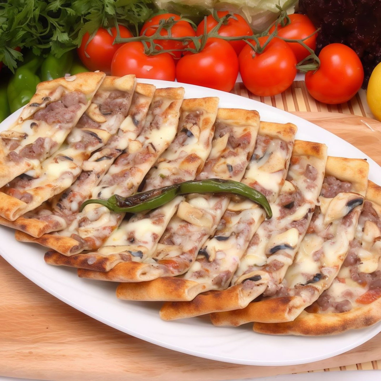 Kuşbaşılı Kaşarlı Mantarlı Pide Menü