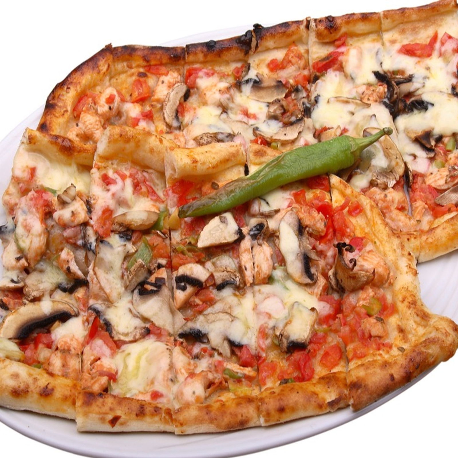 Tavuk Mantarlı Kaşarlı Pide (Açık)