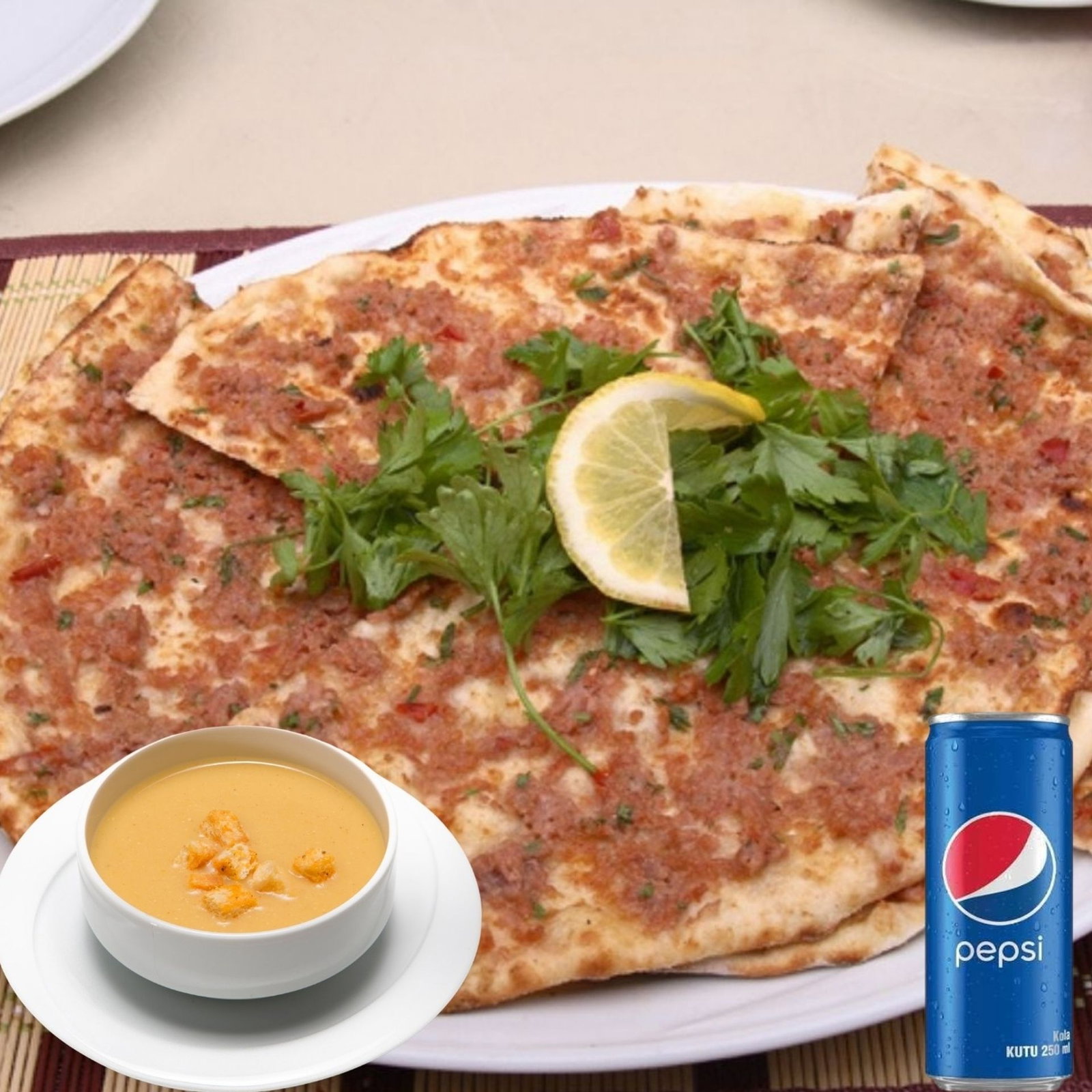 Günün Çorbası & 2 Lahmacun Menü