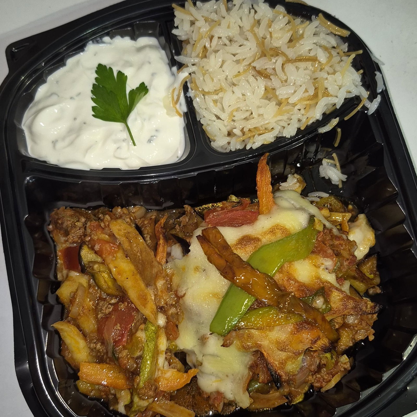 Kıymalı Musakka & Pilav & Cacık